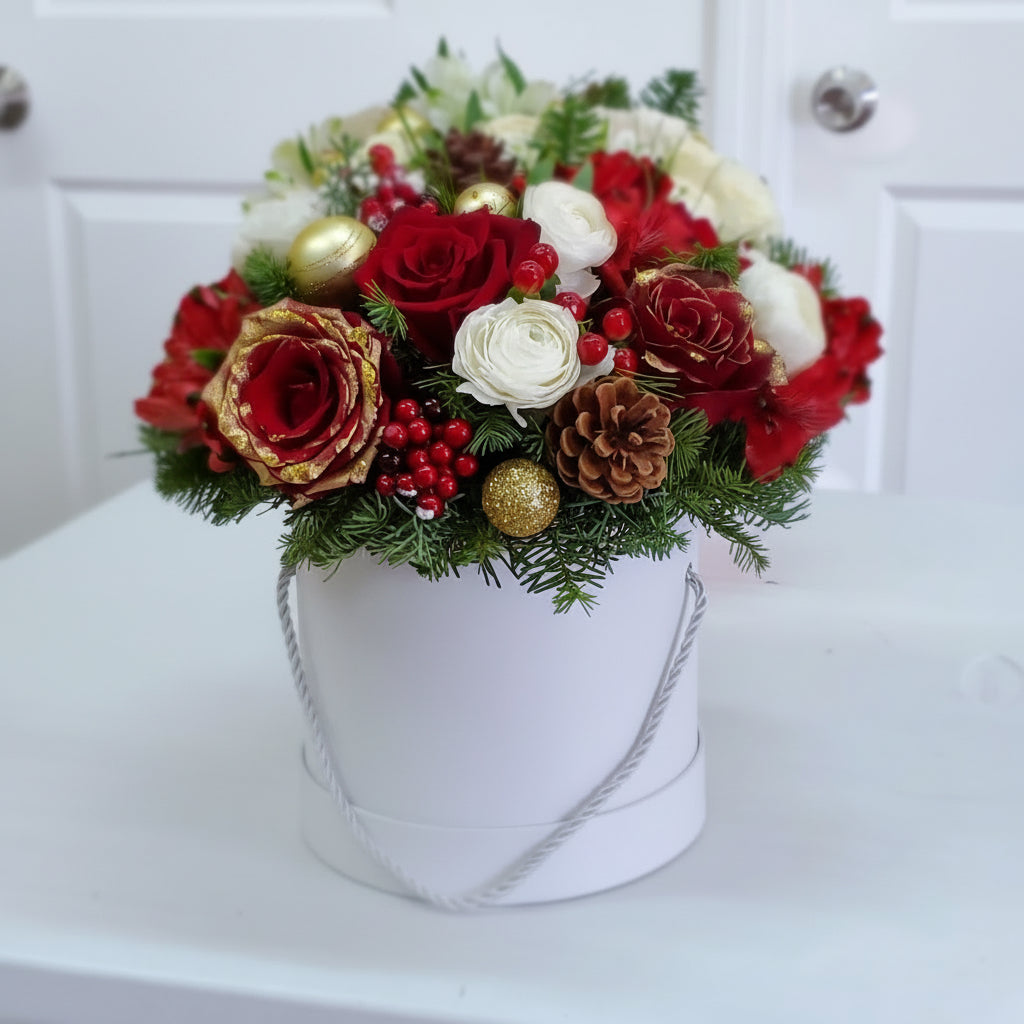Christmas arrangement perfect for family dinner.